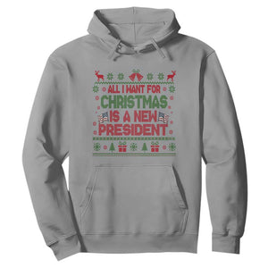 All I Want For Christmas Is A New President Hoodie Funny Democrat Christmas TS14 Sport Gray Print Your Wear