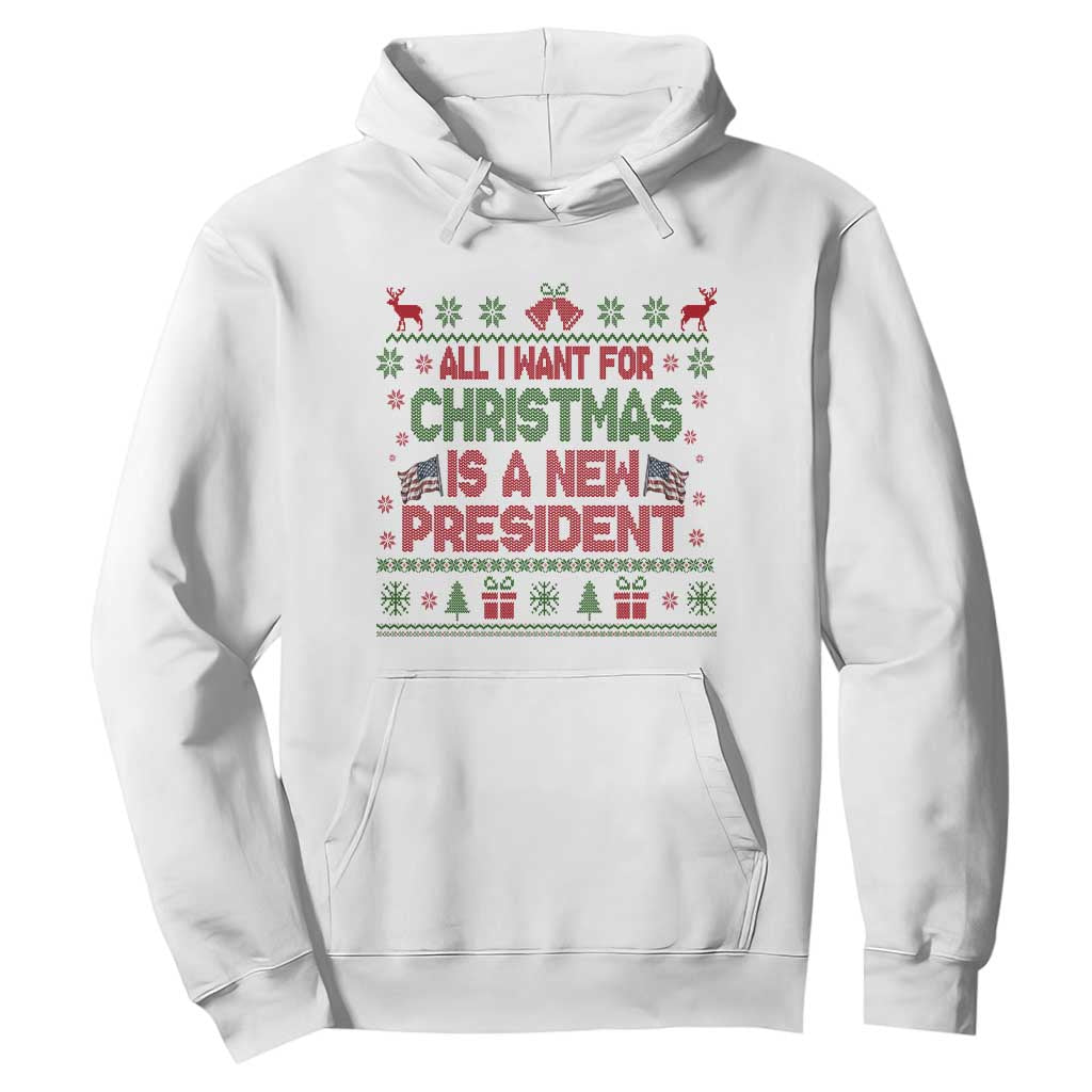 All I Want For Christmas Is A New President Hoodie Funny Democrat Christmas TS14 White Print Your Wear