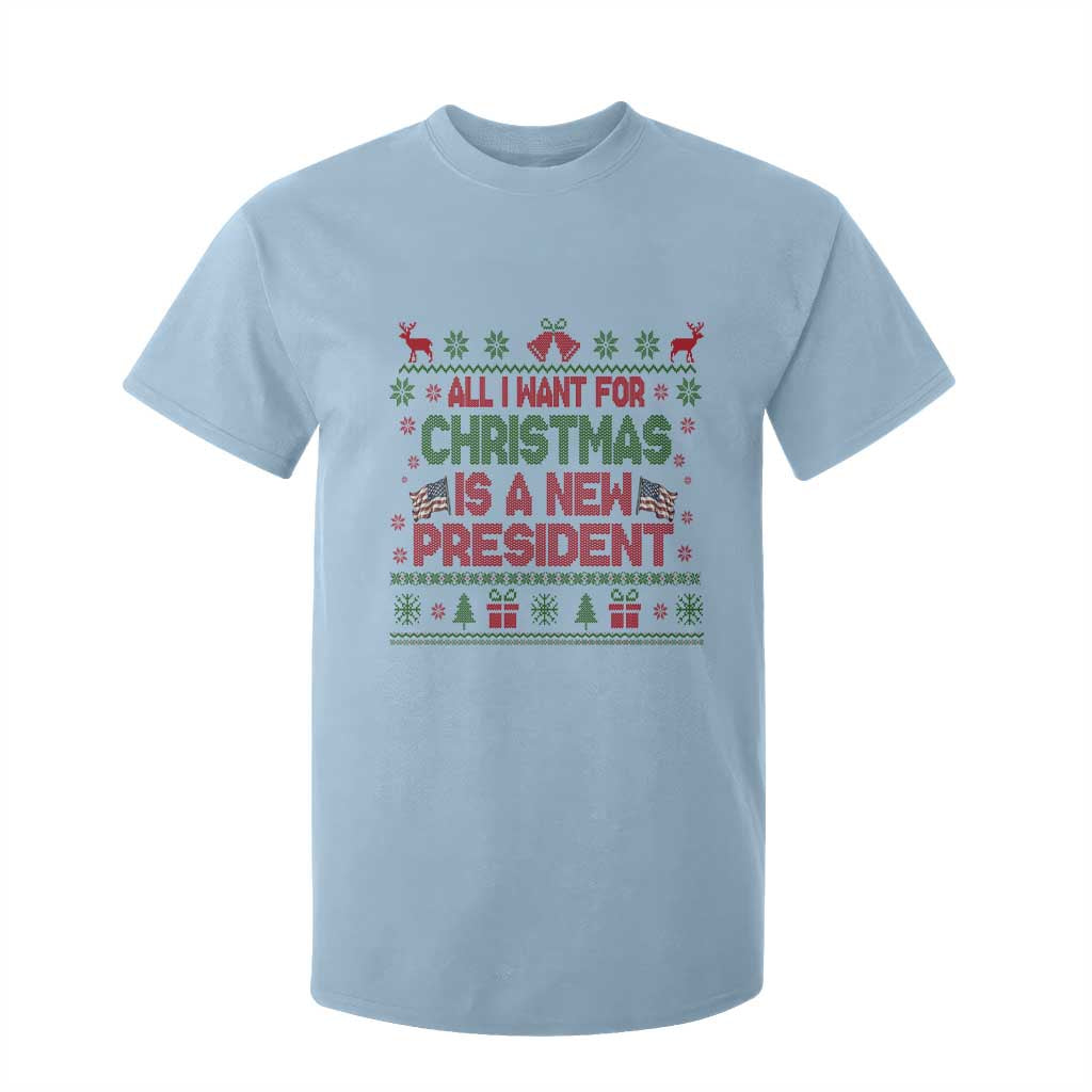 All I Want For Christmas Is A New President T Shirt For Kid Funny Democrat Christmas TS14 Light Blue Print Your Wear