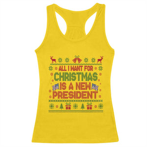 All I Want For Christmas Is A New President Racerback Tank Top Funny Democrat Christmas TS14 Daisy Print Your Wear