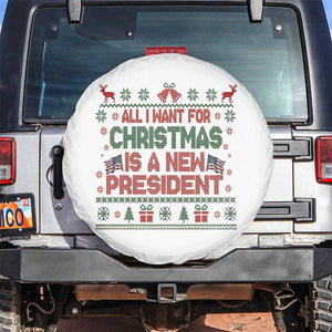 All I Want For Christmas Is A New President Spare Tire Cover Funny Democrat Christmas TS14 No hole White Print Your Wear