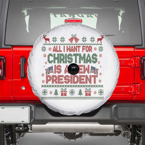 All I Want For Christmas Is A New President Spare Tire Cover Funny Democrat Christmas TS14 White Print Your Wear