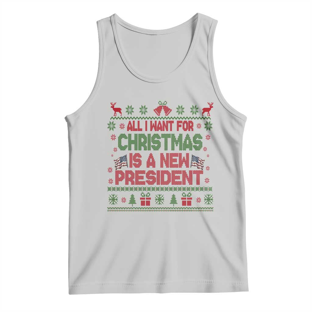 All I Want For Christmas Is A New President Tank Top Funny Democrat Christmas TS14 Ash Print Your Wear