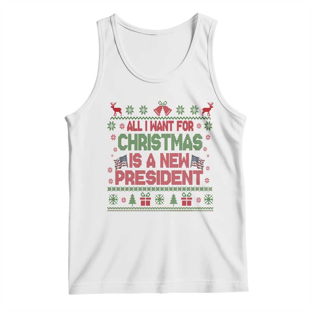 All I Want For Christmas Is A New President Tank Top Funny Democrat Christmas TS14 White Print Your Wear