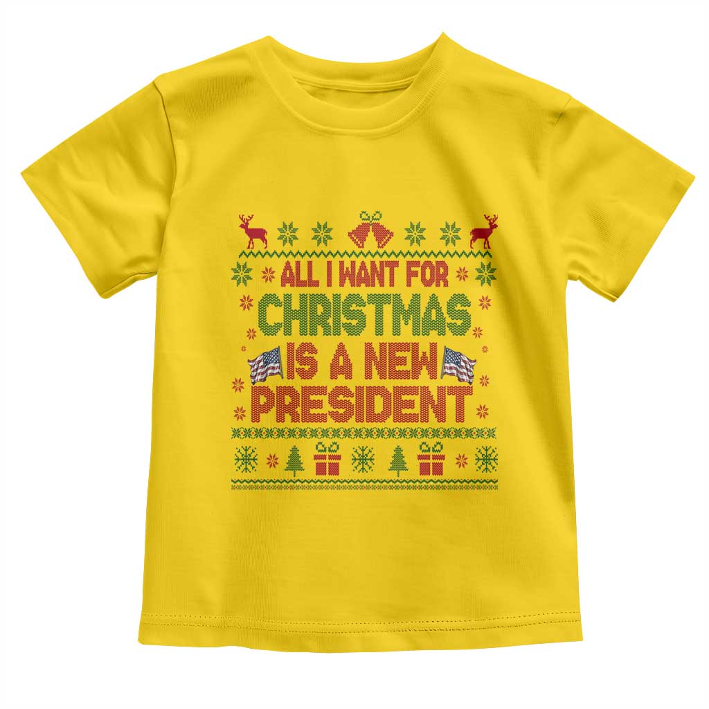 All I Want For Christmas Is A New President Toddler T Shirt Funny Democrat Christmas TS14 Daisy Print Your Wear