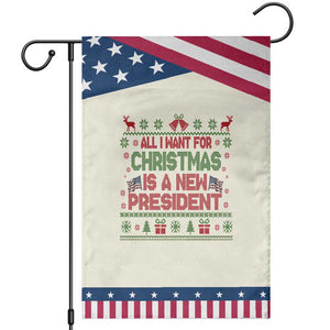 All I Want For Christmas Is A New President Garden Flag Funny Democrat Christmas TS14 Modern Beige Blue Print Your Wear