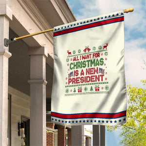 All I Want For Christmas Is A New President Garden Flag Funny Democrat Christmas TS14 Modern Beige Red Print Your Wear