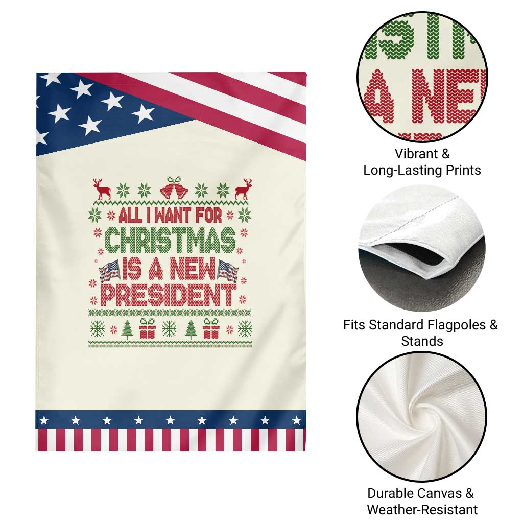 All I Want For Christmas Is A New President Garden Flag Funny Democrat Christmas TS14 Print Your Wear