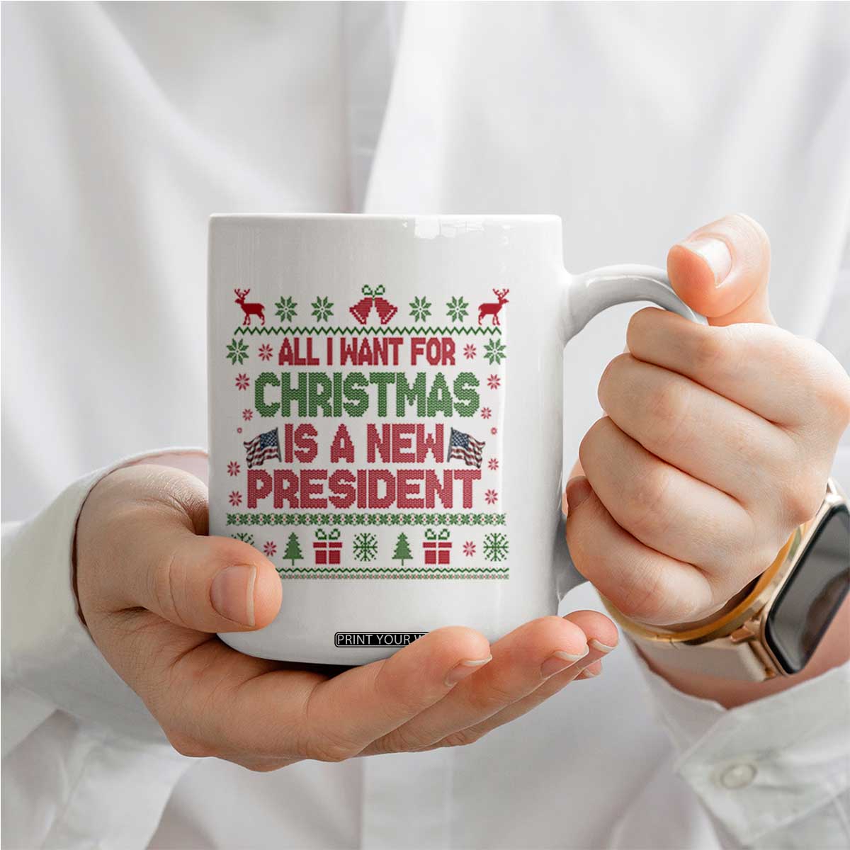 All I Want For Christmas Is A New President Coffee Mug Funny Democrat Christmas TS14 Print Your Wear