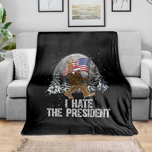 Funny Bigfoot Christmas Political Meme Throw Blanket I Hate The President TS14 Print Your Wear