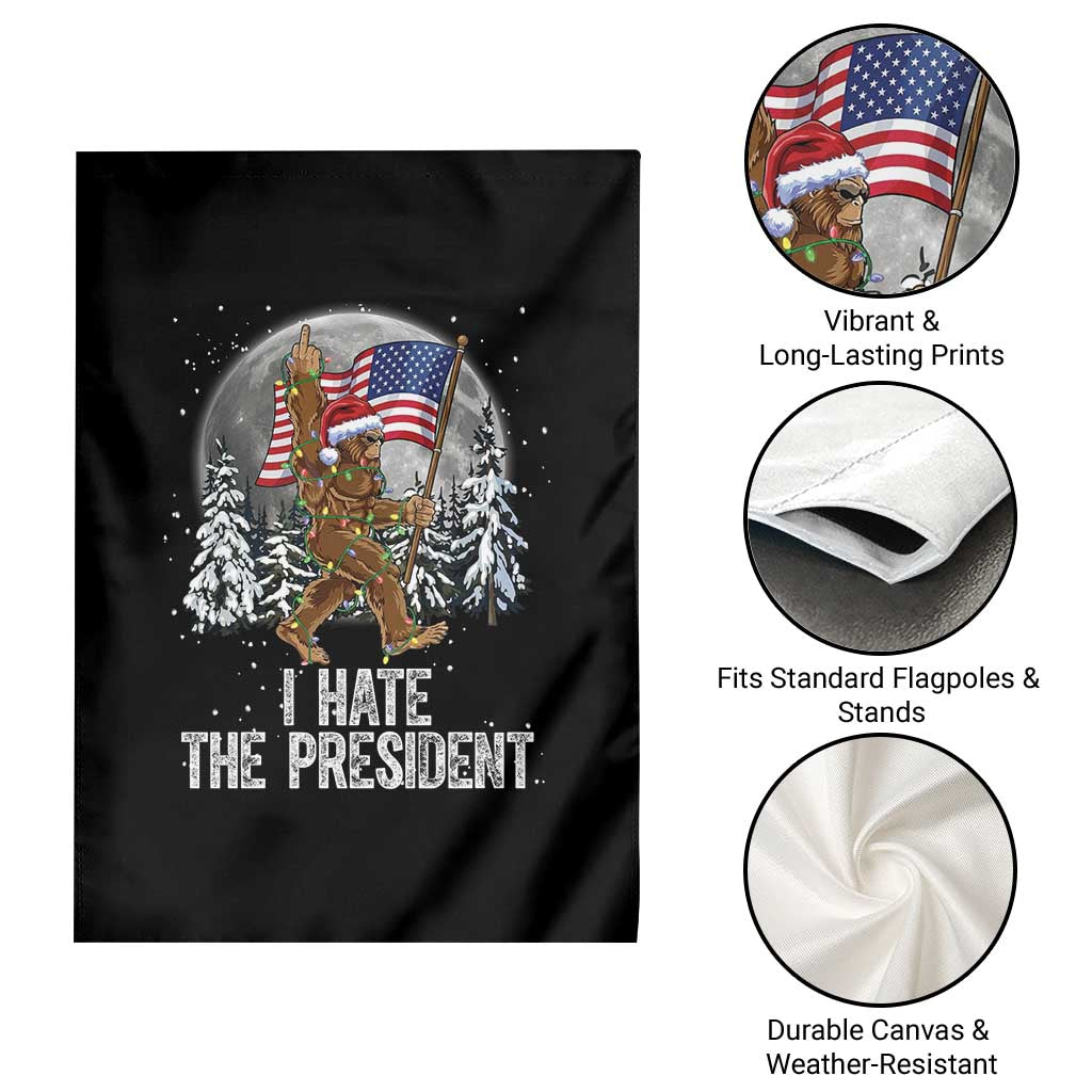Funny Bigfoot Christmas Political Meme Garden Flag I Hate The President TS14 Print Your Wear