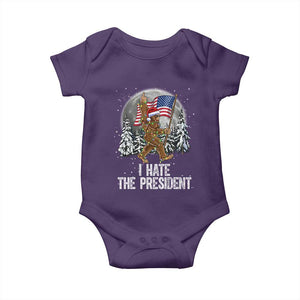 Funny Bigfoot Christmas Political Meme Baby Onesie I Hate The President TS14 Purple Print Your Wear