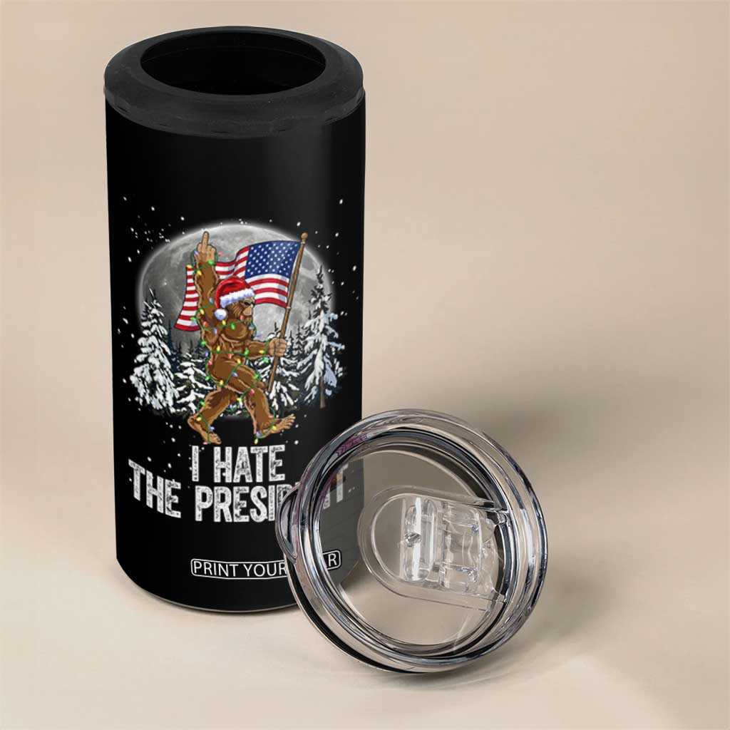 Funny Bigfoot Christmas Political Meme 4 in 1 Can Cooler Tumbler I Hate The President TS14 Print Your Wear