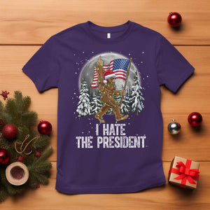 Funny Bigfoot Christmas Political Meme T Shirt I Hate The President TS14 Purple Print Your Wear