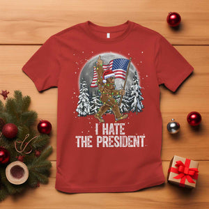 Funny Bigfoot Christmas Political Meme T Shirt I Hate The President TS14 Red Print Your Wear