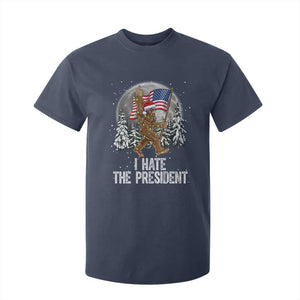 Funny Bigfoot Christmas Political Meme T Shirt For Kid I Hate The President TS14 Navy Print Your Wear