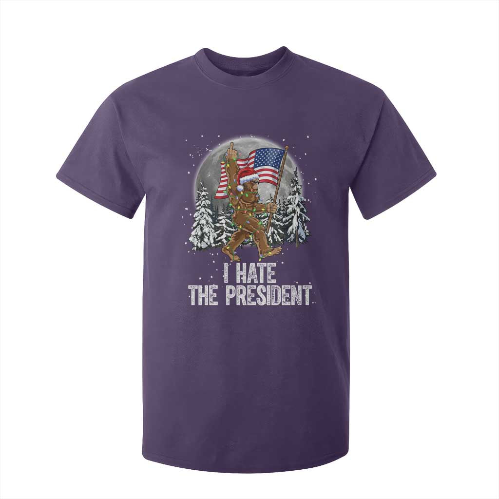 Funny Bigfoot Christmas Political Meme T Shirt For Kid I Hate The President TS14 Purple Print Your Wear