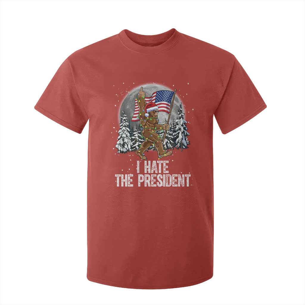 Funny Bigfoot Christmas Political Meme T Shirt For Kid I Hate The President TS14 Red Print Your Wear