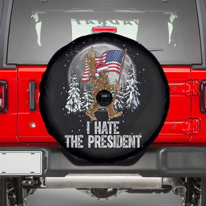 Funny Bigfoot Christmas Political Meme Spare Tire Cover I Hate The President TS14 Black Print Your Wear