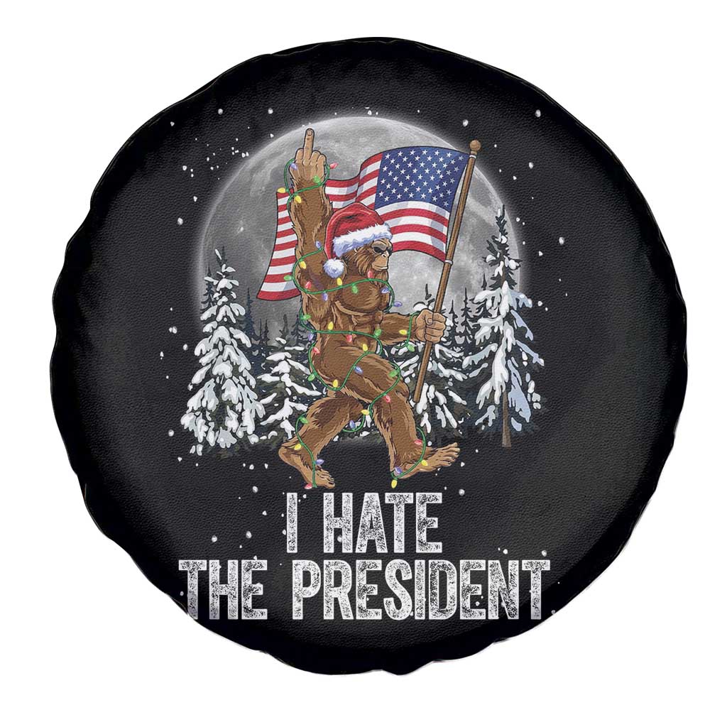 Funny Bigfoot Christmas Political Meme Spare Tire Cover I Hate The President TS14 Print Your Wear