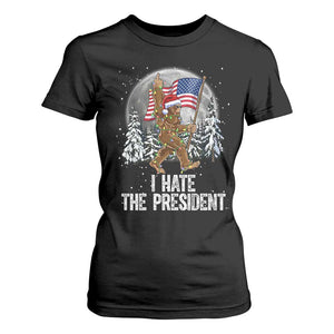 Funny Bigfoot Christmas Political Meme T Shirt For Women I Hate The President TS14 Black Print Your Wear