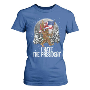 Funny Bigfoot Christmas Political Meme T Shirt For Women I Hate The President TS14 Royal Blue Print Your Wear