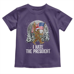 Funny Bigfoot Christmas Political Meme Toddler T Shirt I Hate The President TS14 Purple Print Your Wear
