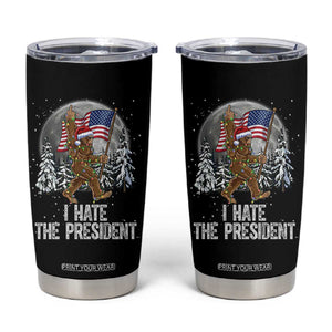 Funny Bigfoot Christmas Political Meme Tumbler Cup I Hate The President TS14 Black Print Your Wear