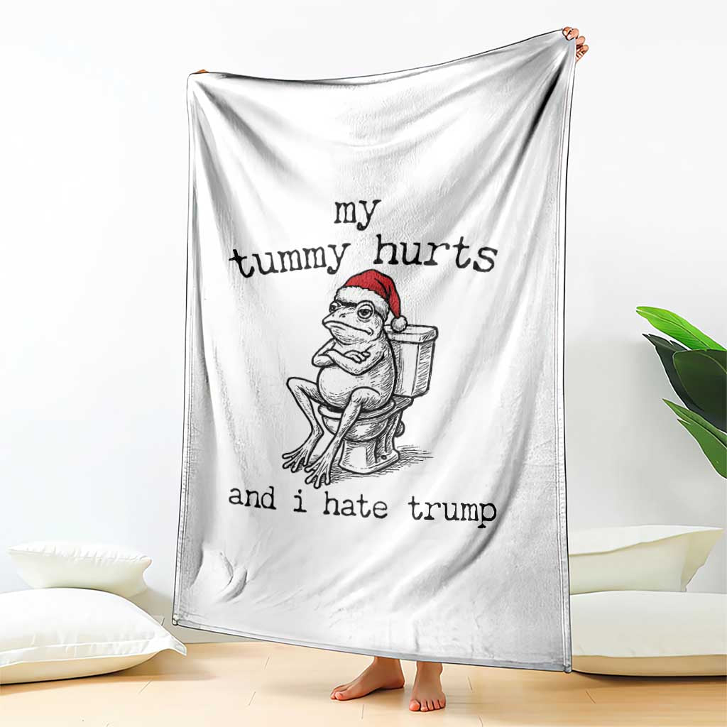 Funny Frog Christmas Throw Blanket My Tummy Hurts And I Hate Trump TS14 Print Your Wear