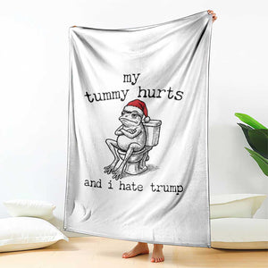 Funny Frog Christmas Throw Blanket My Tummy Hurts And I Hate Trump TS14 Print Your Wear