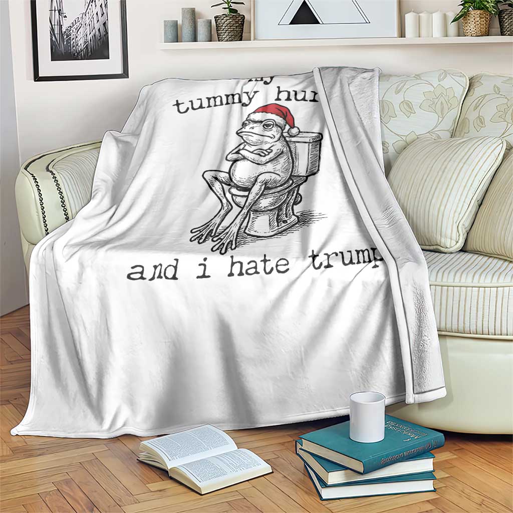 Funny Frog Christmas Throw Blanket My Tummy Hurts And I Hate Trump TS14 Print Your Wear