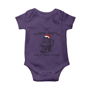 Funny Frog Christmas Baby Onesie My Tummy Hurts And I Hate Trump TS14 Purple Print Your Wear