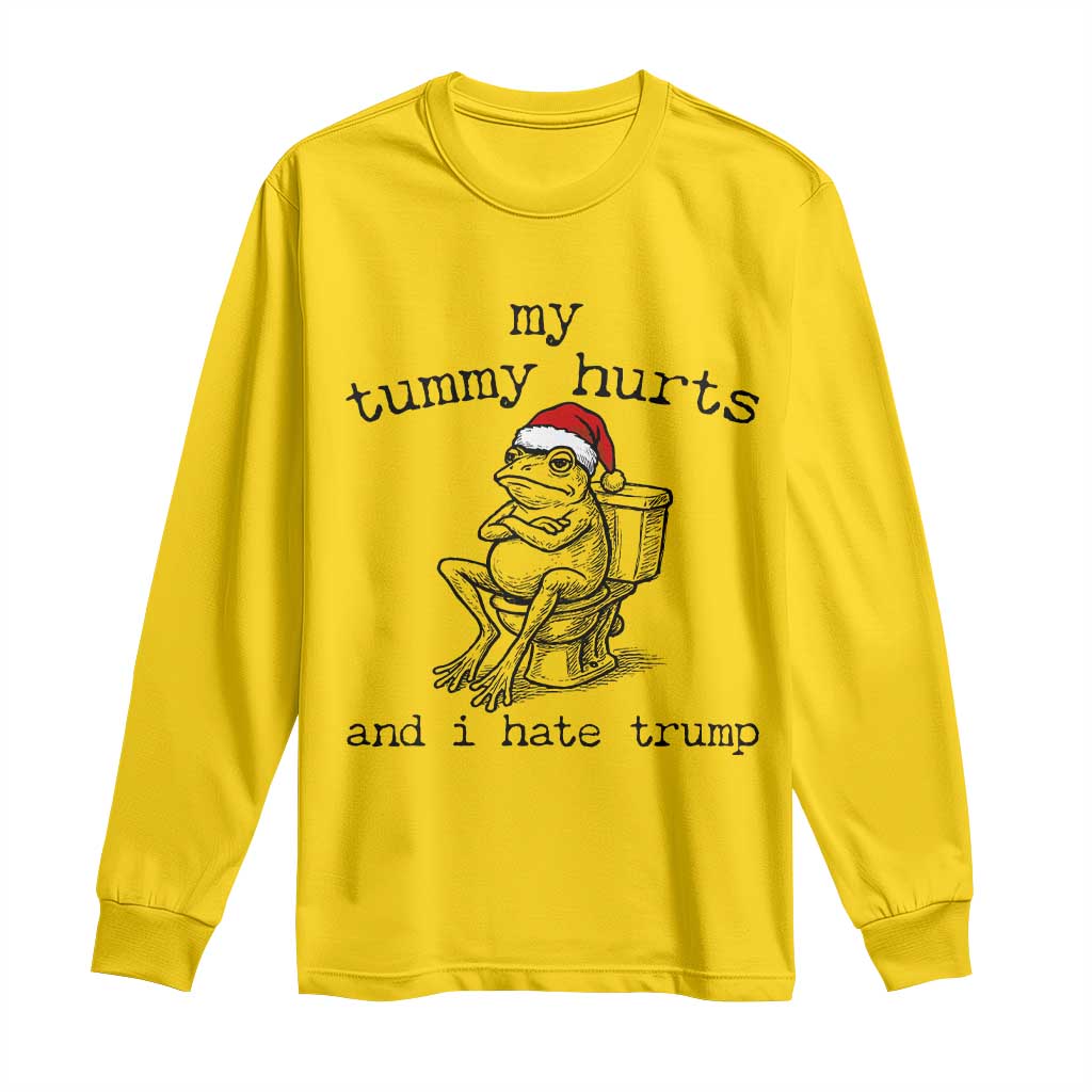 Funny Frog Christmas Long Sleeve Shirt My Tummy Hurts And I Hate Trump TS14 Daisy Print Your Wear
