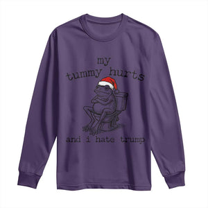 Funny Frog Christmas Long Sleeve Shirt My Tummy Hurts And I Hate Trump TS14 Purple Print Your Wear