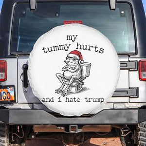 Funny Frog Christmas Spare Tire Cover My Tummy Hurts And I Hate Trump TS14 No hole White Print Your Wear