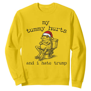 Funny Frog Christmas Sweatshirt My Tummy Hurts And I Hate Trump TS14 Daisy Print Your Wear