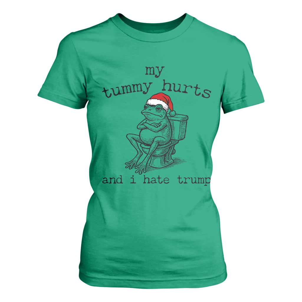 Funny Frog Christmas T Shirt For Women My Tummy Hurts And I Hate Trump TS14 Irish Green Print Your Wear