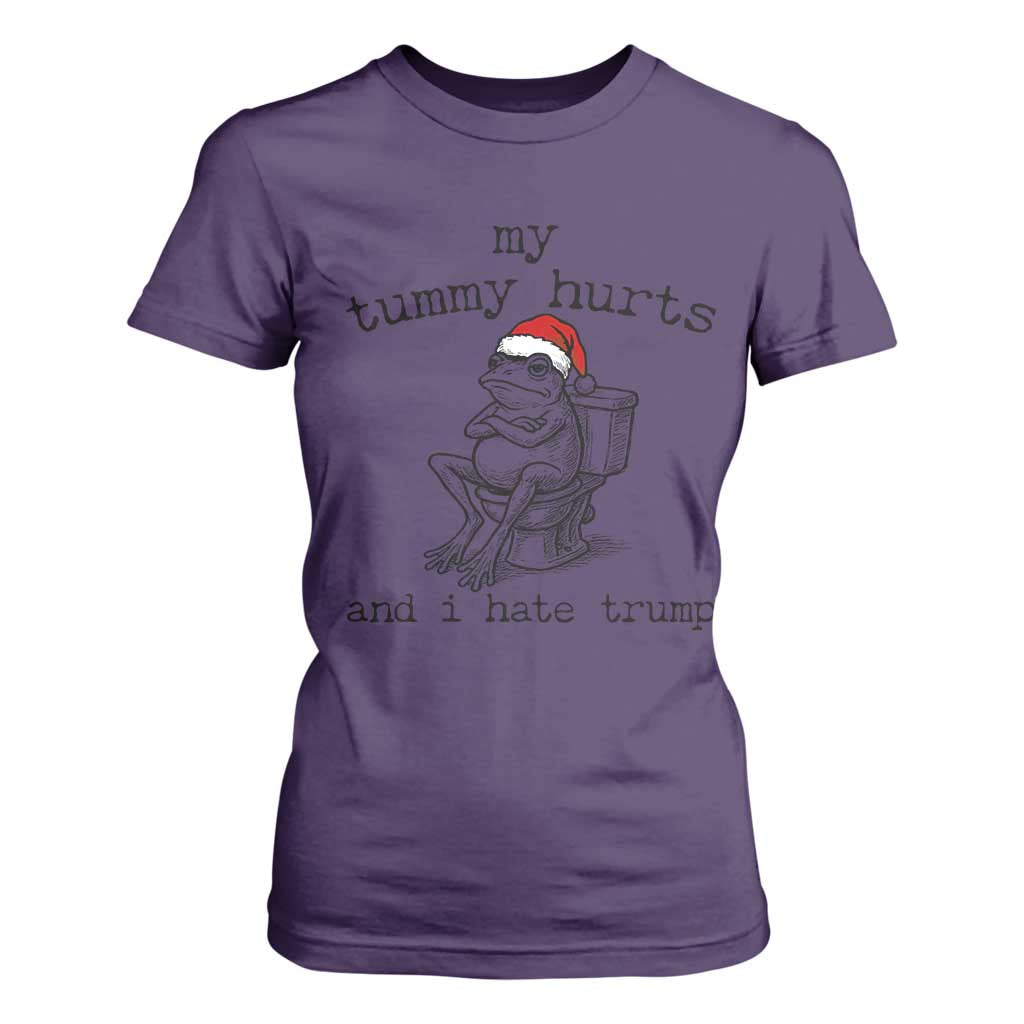 Funny Frog Christmas T Shirt For Women My Tummy Hurts And I Hate Trump TS14 Purple Print Your Wear