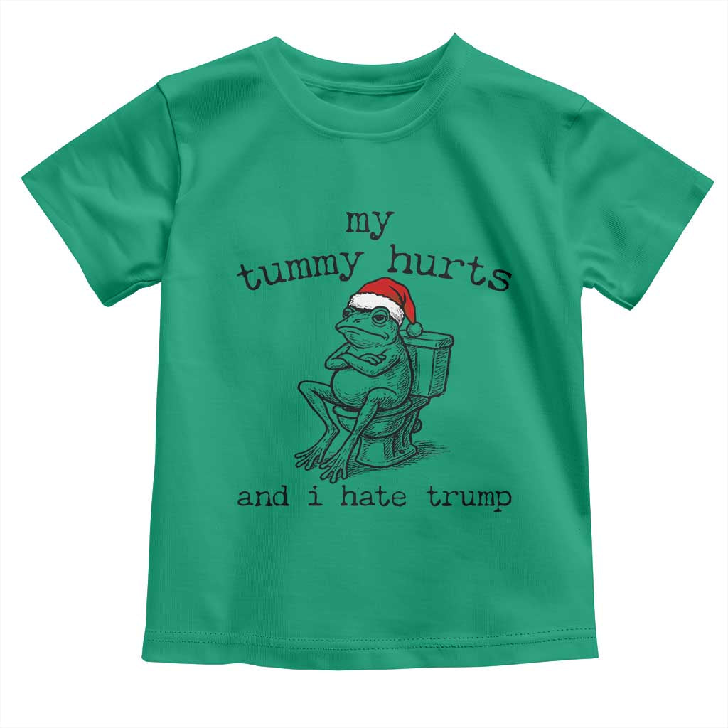 Funny Frog Christmas Toddler T Shirt My Tummy Hurts And I Hate Trump TS14 Irish Green Print Your Wear