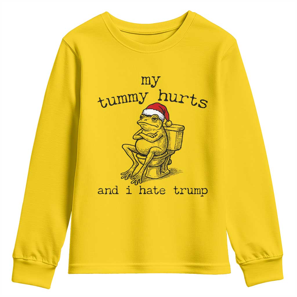Funny Frog Christmas Youth Sweatshirt My Tummy Hurts And I Hate Trump TS14 Daisy Print Your Wear