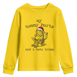 Funny Frog Christmas Youth Sweatshirt My Tummy Hurts And I Hate Trump TS14 Daisy Print Your Wear