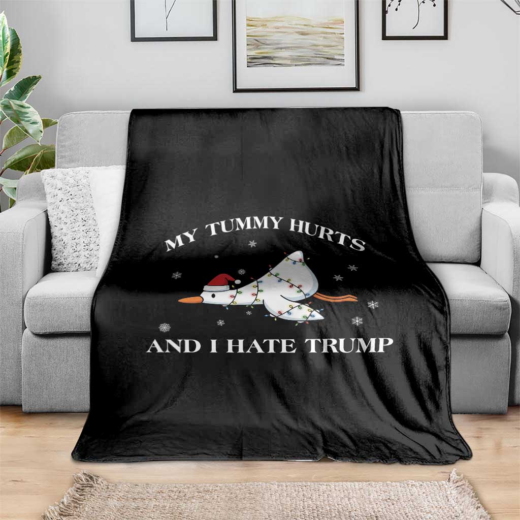 Funny Goose Christmas Throw Blanket My Tummy Hurts And I Hate Trump TS14 Print Your Wear