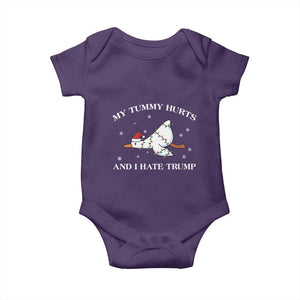 Funny Goose Christmas Baby Onesie My Tummy Hurts And I Hate Trump TS14 Purple Print Your Wear