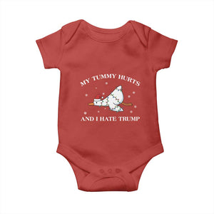 Funny Goose Christmas Baby Onesie My Tummy Hurts And I Hate Trump TS14 Red Print Your Wear