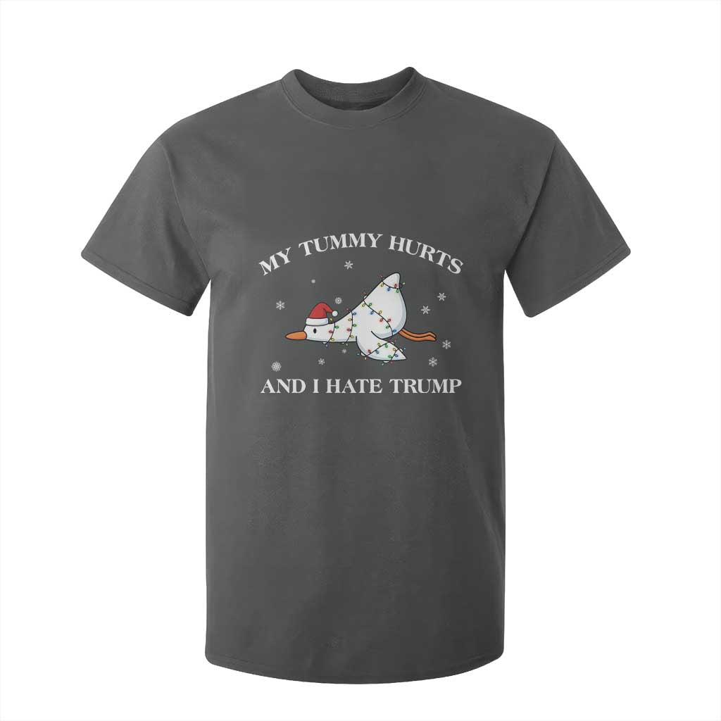 Funny Goose Christmas T Shirt For Kid My Tummy Hurts And I Hate Trump TS14 Dark Heather Print Your Wear