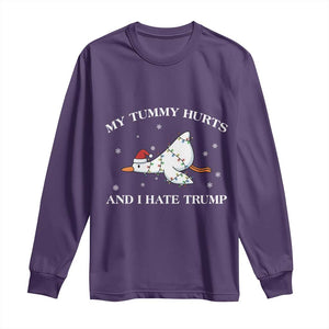 Funny Goose Christmas Long Sleeve Shirt My Tummy Hurts And I Hate Trump TS14 Purple Print Your Wear