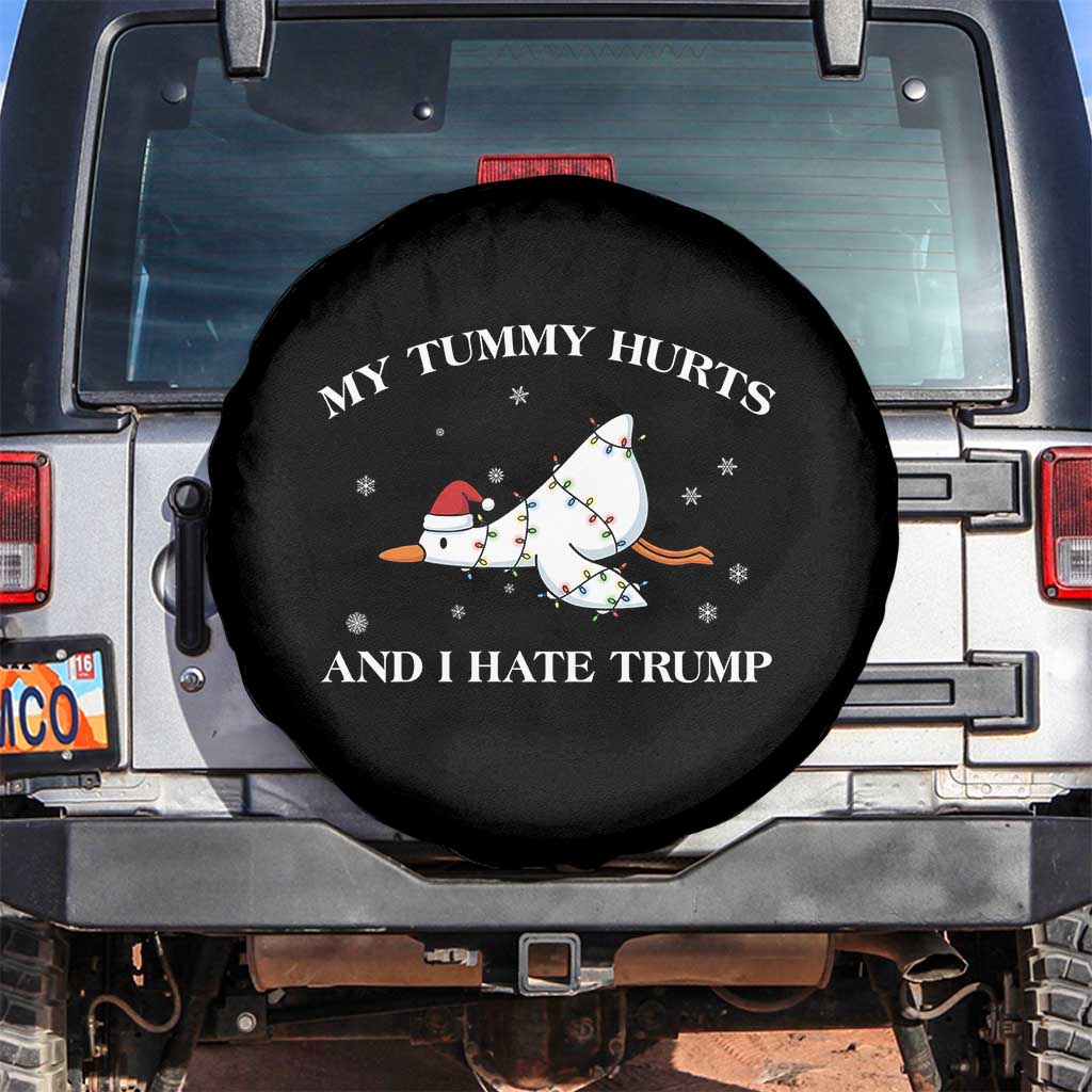 Funny Goose Christmas Spare Tire Cover My Tummy Hurts And I Hate Trump TS14 No hole Black Print Your Wear