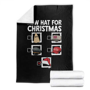 Funny Political Christmas Throw Blanket Old Hat New Hat TS14 Black Print Your Wear