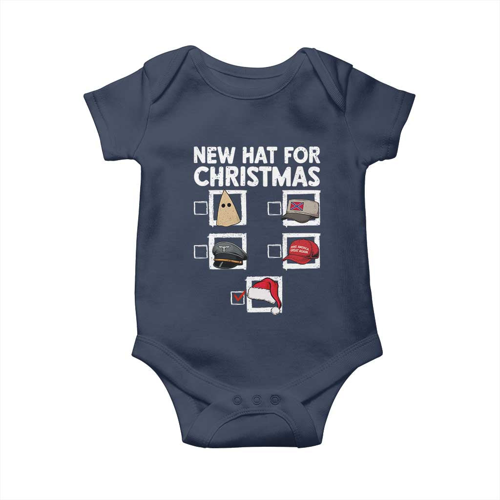 Funny Political Christmas Baby Onesie Old Hat New Hat TS14 Navy Print Your Wear