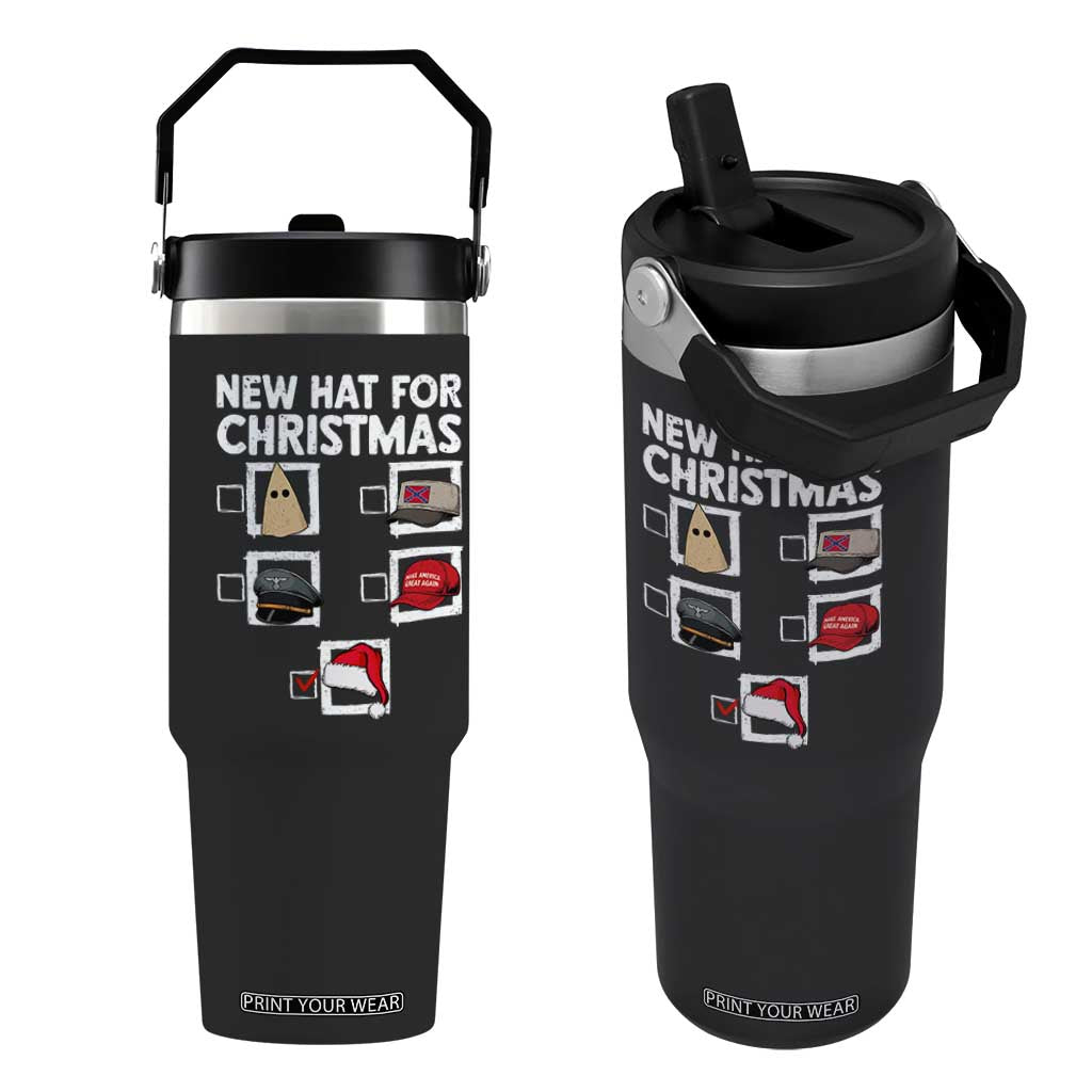 Funny Political Christmas Flip Straw Tumbler Old Hat New Hat TS14 One Size: 30 oz Black Print Your Wear